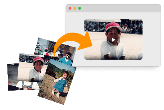 写真データをアップロードする様子